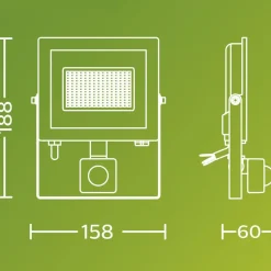 Philips udendørs LED-spot Lois UE Sensor, 14 W, 3.000 K IP65