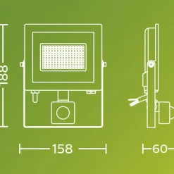 Philips udendørs LED-spot Lois UE Sensor, 14 W, 5.000 K IP65