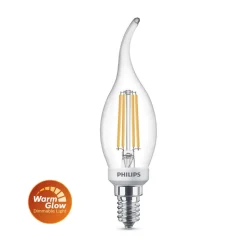 Philips WarmGlow LED-pære BA35 3,4 W 2.700 K, Ra90