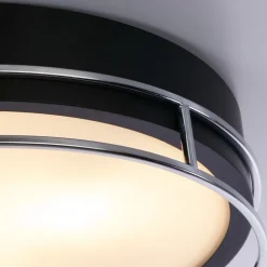 Phoenix loftslampe, Ø 40 cm, sort/krom, IP44