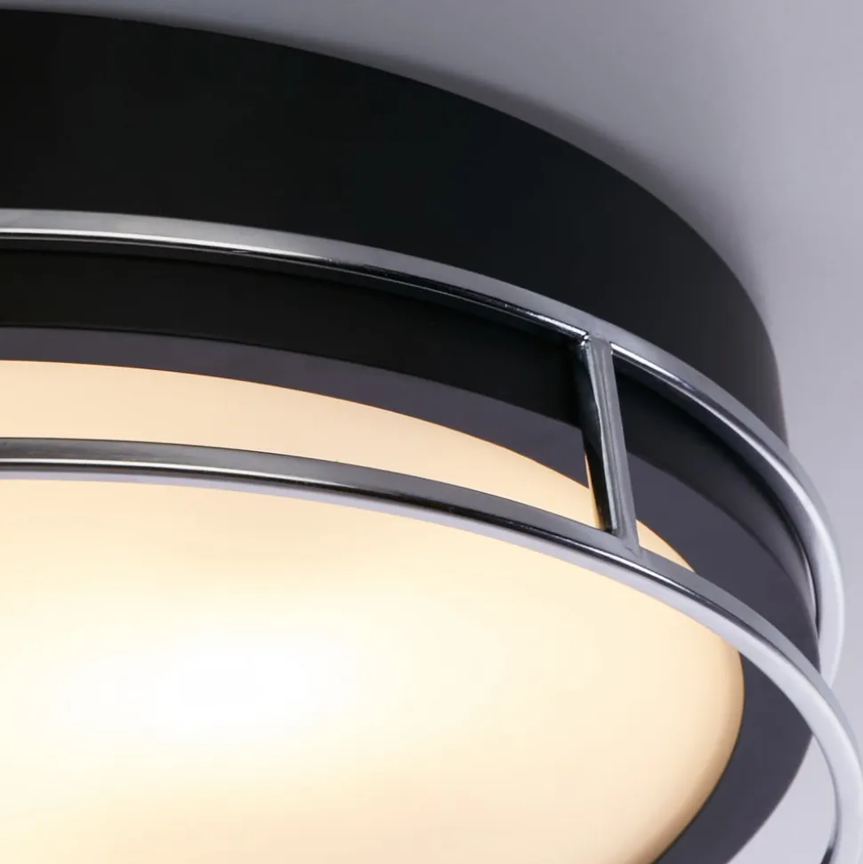 Phoenix loftslampe, Ø 40 cm, sort/krom, IP44