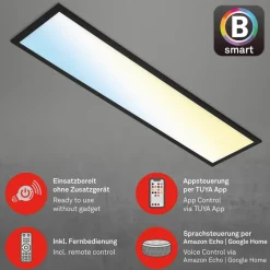 Piatto S WiFi LED-loftlampe Bluetooth CCT fjernb.
