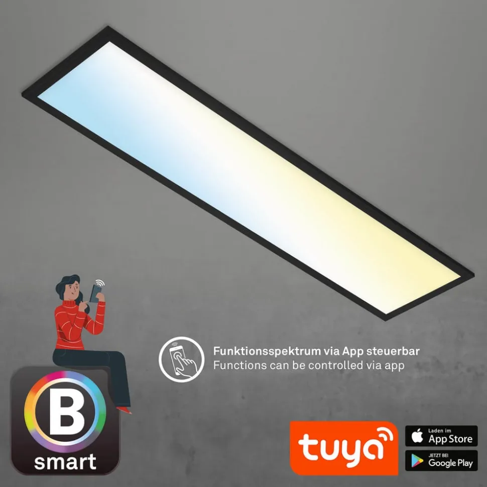 Piatto S WiFi LED-loftlampe Bluetooth CCT fjernb.