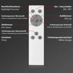 Piatto S WiFi LED-loftlampe Bluetooth CCT fjernb.