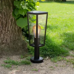 Pine sokkellampe af aluminium og glas, IP44