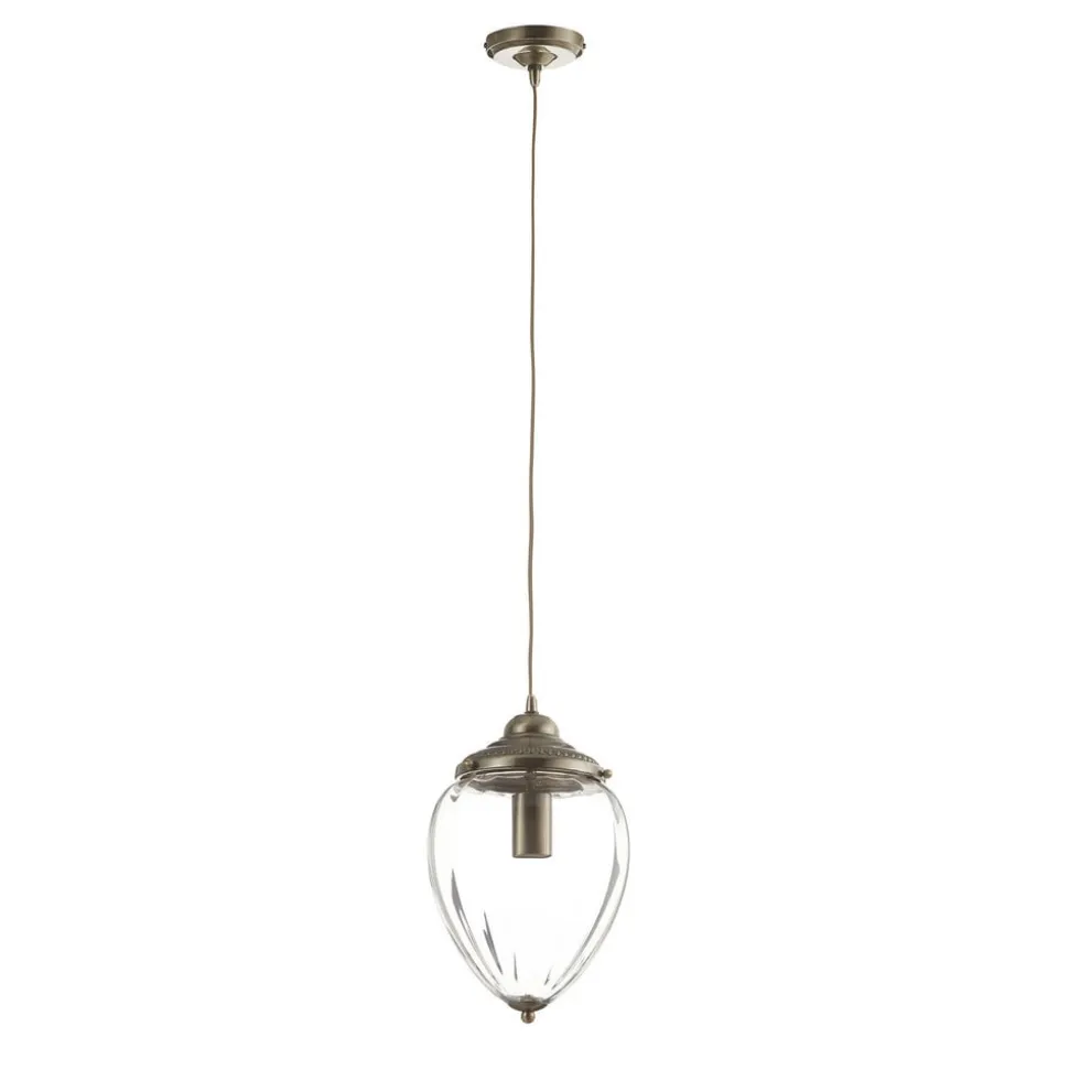 Pineapple pendellampe, antik messing