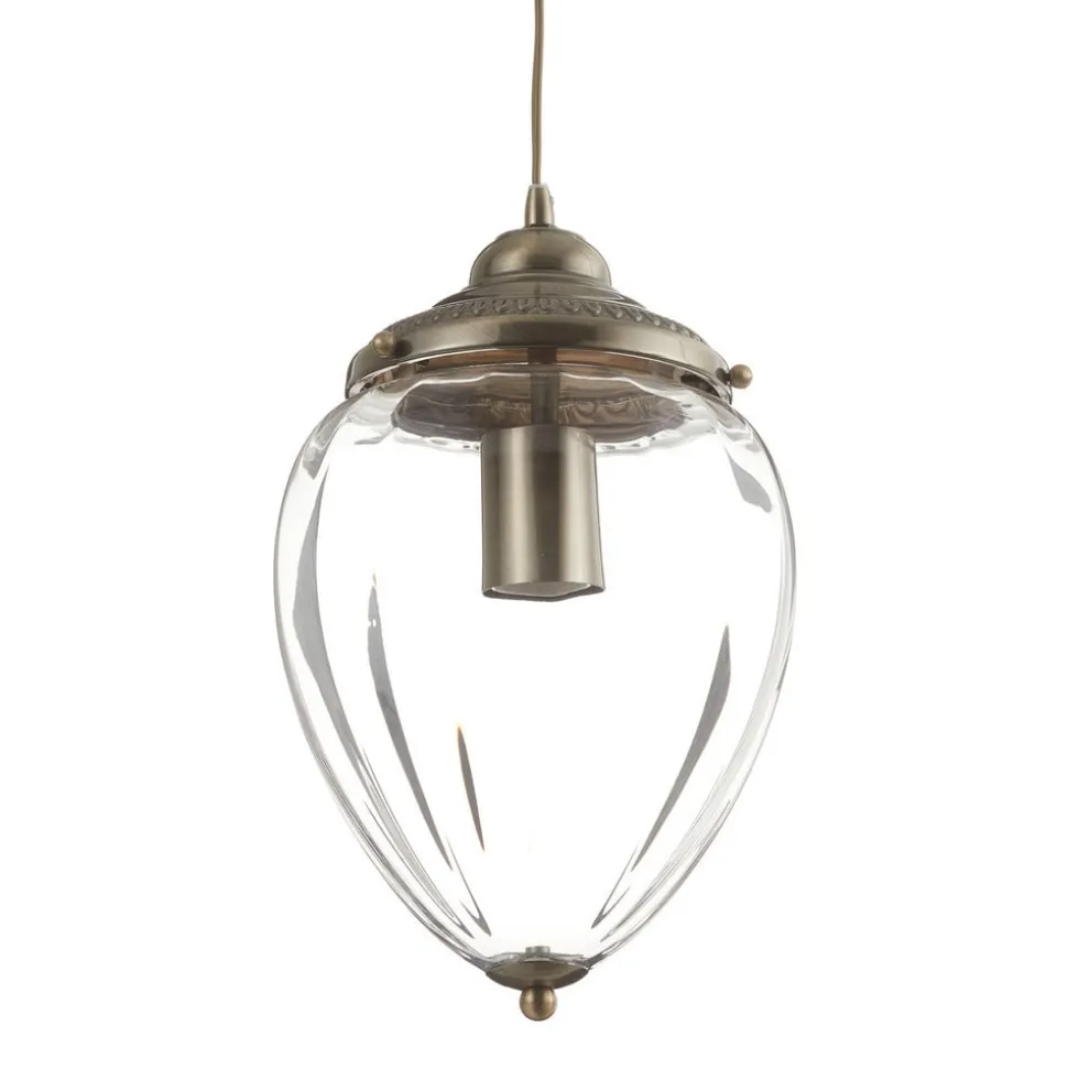 Pineapple pendellampe, antik messing