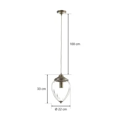 Pineapple pendellampe, antik messing