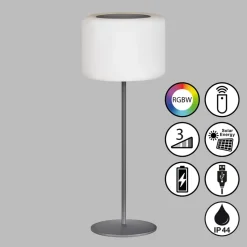 Pino LED-akku-bordlampe, solar, sandsort
