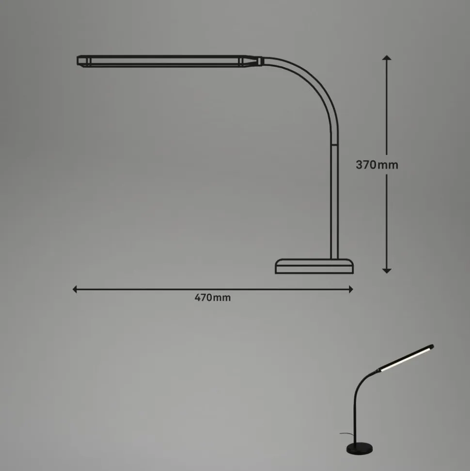 Pivaz LED-bordlampe, touch-dæmper, sort