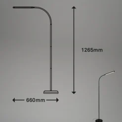 Pivaz LED-gulvlampe justerbar berøringsdæmper sort