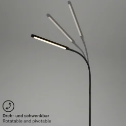 Pivaz LED-gulvlampe justerbar berøringsdæmper sort