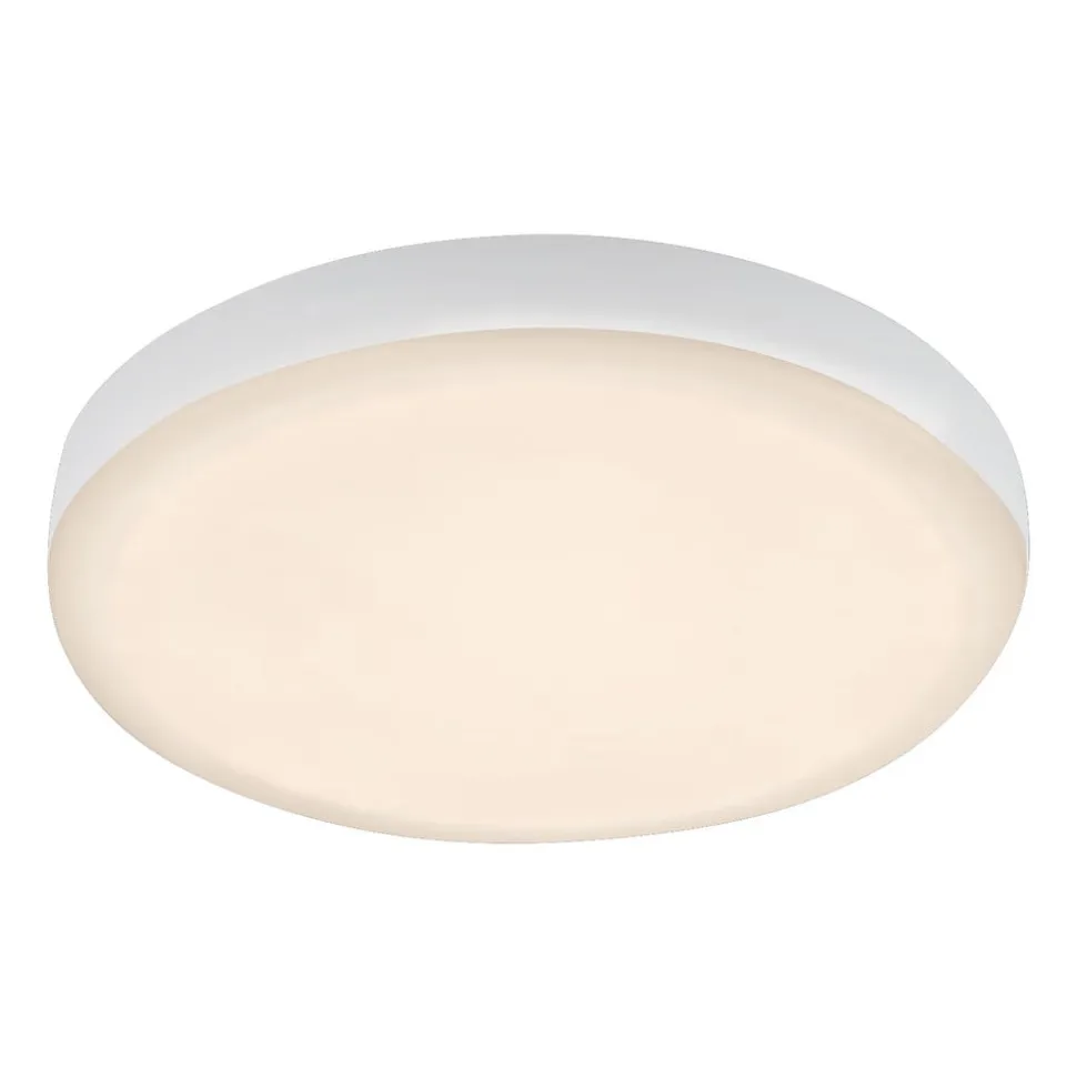 Plat LED-indbygningsspot, hvid, Ø 10 cm, 3.000K