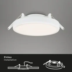 Plat LED-indbygningsspot, hvid, Ø 10 cm, 4.000K