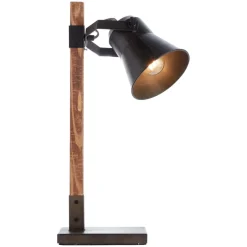 Plow bordlampe, sort/mørkt træ