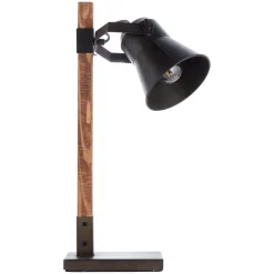 Plow bordlampe, sort/mørkt træ