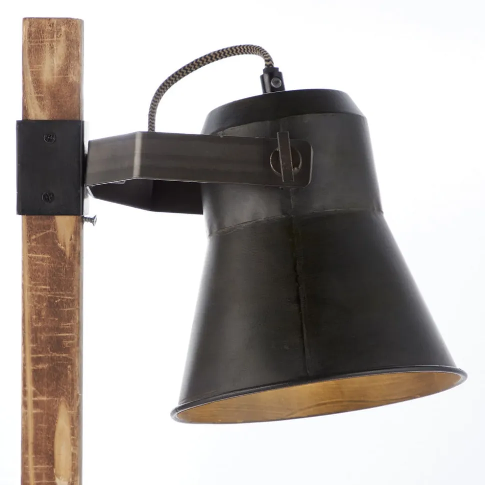 Plow bordlampe, sort/mørkt træ