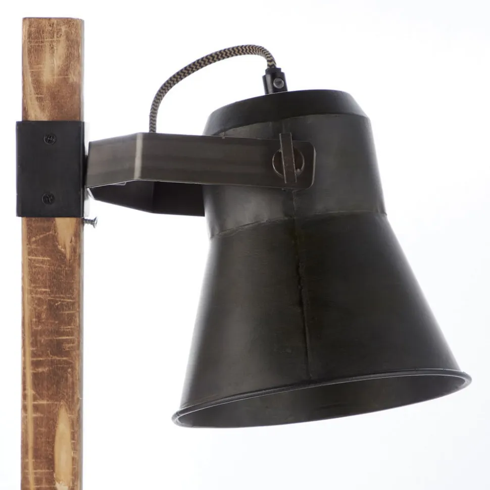 Plow bordlampe, sort/mørkt træ