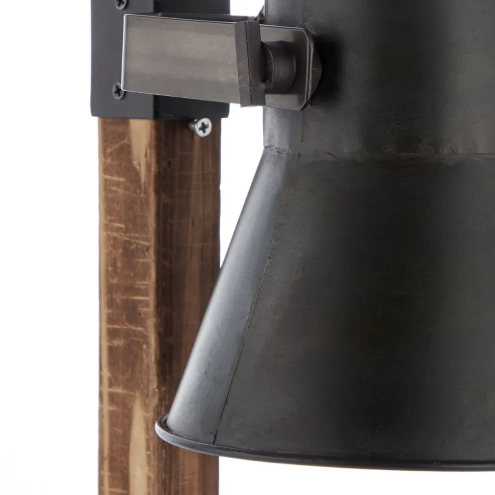 Plow bordlampe, sort/mørkt træ