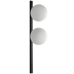 Pluto væglampe, 2 lyskilder, sort/hvid, afbryder
