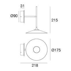 Pole Plus LED-væglampe, sort