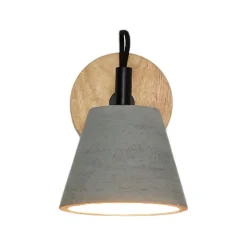 Possio - Væglampe med betonskærm og træ