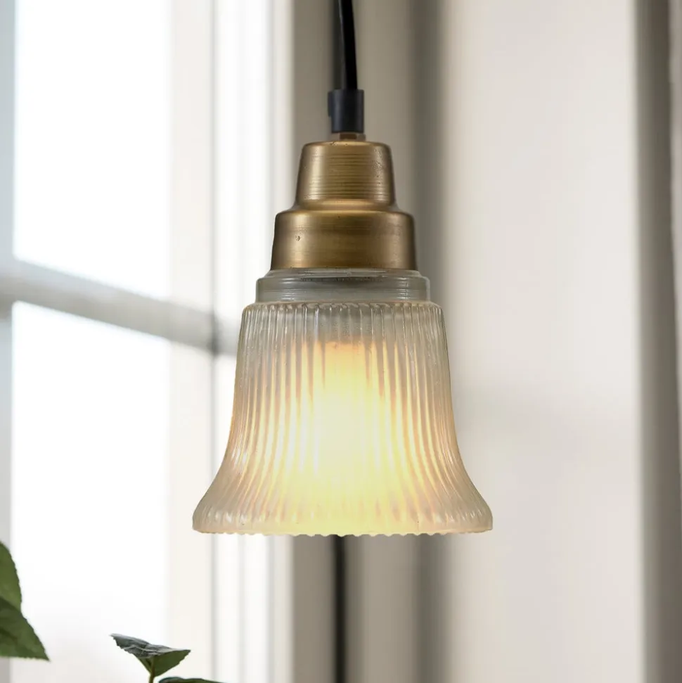 PR Home Emmi hængelampe, antik messingfarve, Ø 12 cm