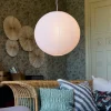 PR Home Haru hængelampe, papir, hvid, Ø 50 cm, globus