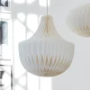 PR Home hængelampe Vicky, hvid, papir, Ø 40 cm, 3 x E14