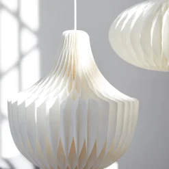 PR Home hængelampe Vicky, hvid, papir, Ø 40 cm, 3 x E14
