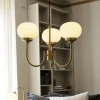 PR Home lysekrone Elsy messingfarvet glas creme 3 lyskilder