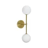 PR Home Sigma D væglampe, guld/opal, 2 lyskilder 49 cm glas