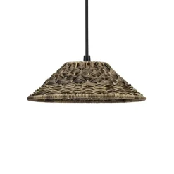 PR Home udendørs hængelampe LISEN, brun, stik, Ø 27 cm