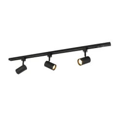 Prios 1 lyskilde skinnesystem Jorell, sort, 3 lyskilder, GU10