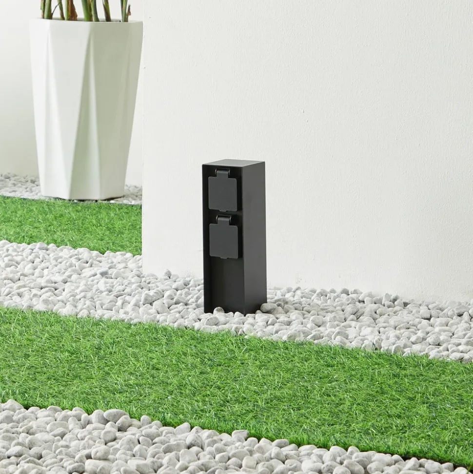 Prios Foranda energiprofil, 2 stikkontakter sort