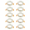 Prios forsænket loftlampe Fibur, beige, zink, Ø 8,2 cm, 10 stk