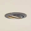 Prios forsænket loftlampe Fibur, børstet sølv, Ø 8,2 cm