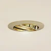 Prios forsænket loftlampe Fibur, guld, aluminium, Ø 8,2 cm
