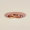 Prios forsænket loftlampe Fibur, kobber, aluminium, Ø 8,2 cm