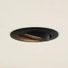Prios forsænket loftlampe Fibur, sort, aluminium, Ø 8,2 cm