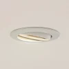Prios forsænket loftlampe Fibur, hvid, aluminium, Ø 8,2 cm