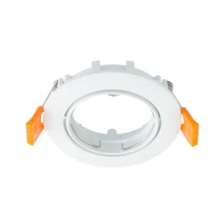 Prios forsænket loftlampe Fibur, hvid, aluminium, Ø 8,2 cm