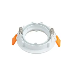 Prios forsænket loftlampe Fibur, hvid, aluminium, Ø 8,2 cm