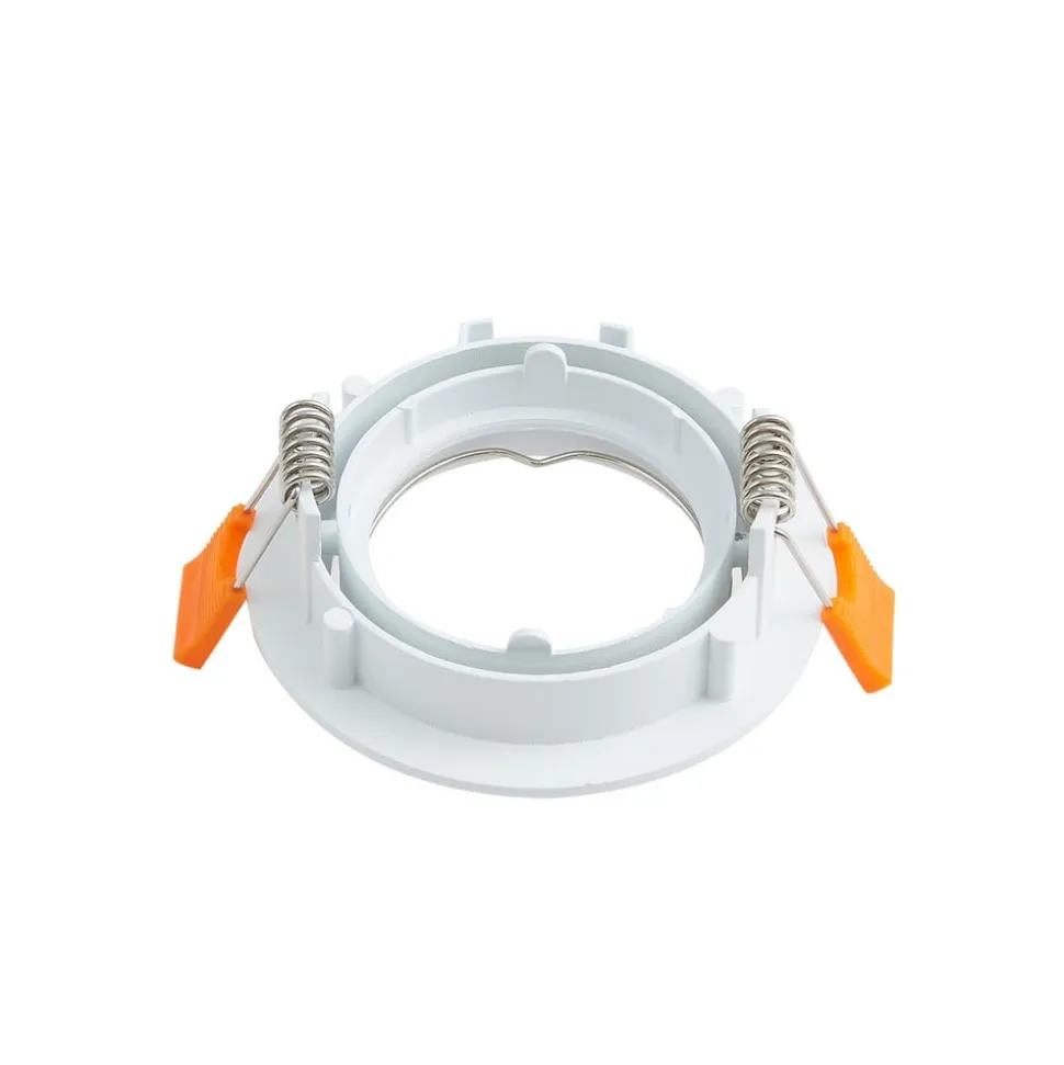 Prios forsænket loftlampe Fibur, hvid, aluminium, Ø 8,2 cm
