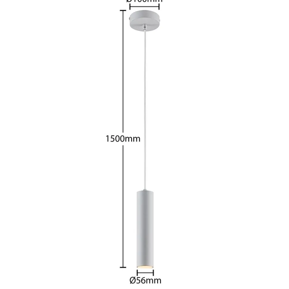 Prios hængelampe Neliyah, Ø 6 cm, hvid, metal, GU10