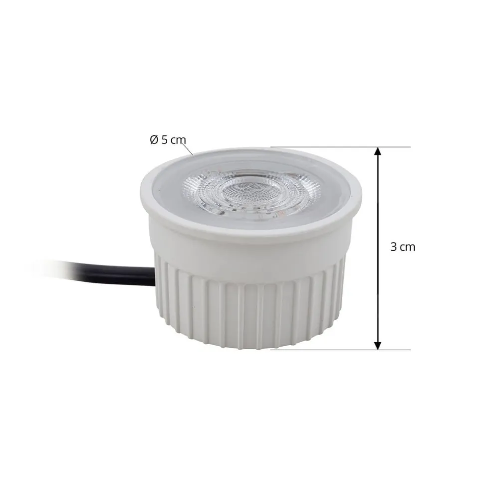 Prios indbygget loftspot Fibur med LED-modul, beige, sæt med 10 stk