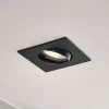 Prios indbygningslampe Fibur, sort, 9 cm, GU10