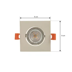 Prios indbygningslampe Fibur, beige, 9 cm, GU10