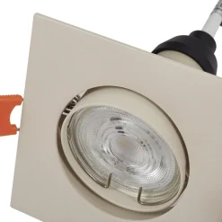 Prios indbygningslampe Fibur, beige, 9 cm, GU10