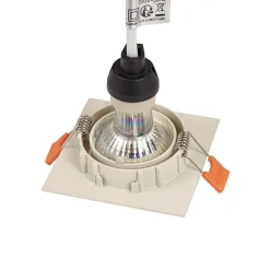 Prios indbygningslampe Fibur, beige, 9 cm, GU10